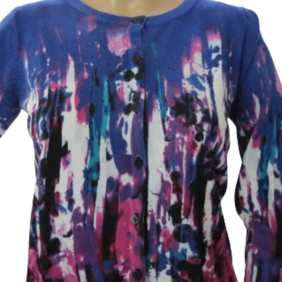 Joseph A. Vibrant 3/4 Sleeve Artistic Cardigan - Picture 3 of 7